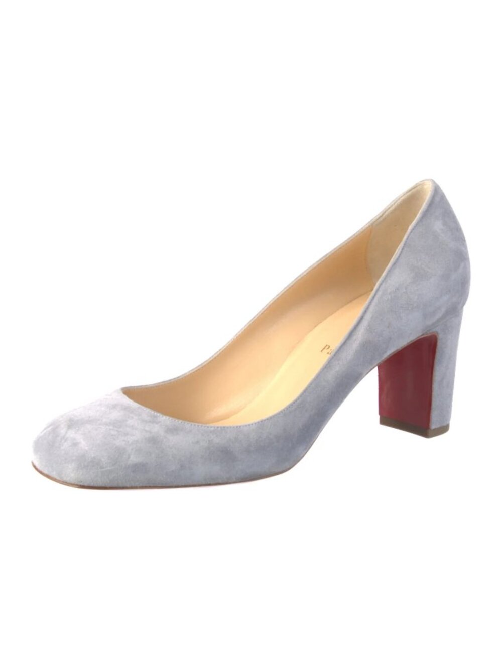 Christian Louboutin 70mm Cadrilla Suede Block Heel Pumps New, 39.5